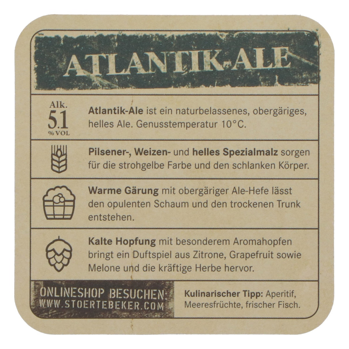 Sottobicchieri Störtebeker Atlantik-Ale, 100 pezzi, accessori da bar per birra, nuovi – Vista 4