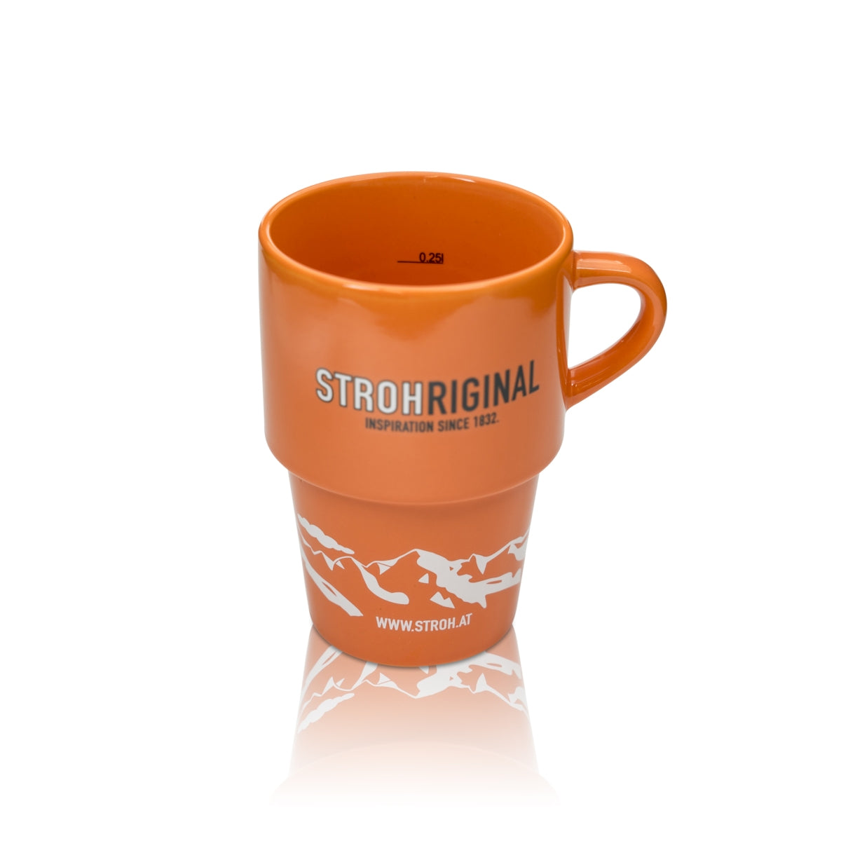 Tazza Rum e Paglia 0,25 l Arancia Strohriginal Tazza per vin brulé Bicchieri da cocktail con manico – Vista 3