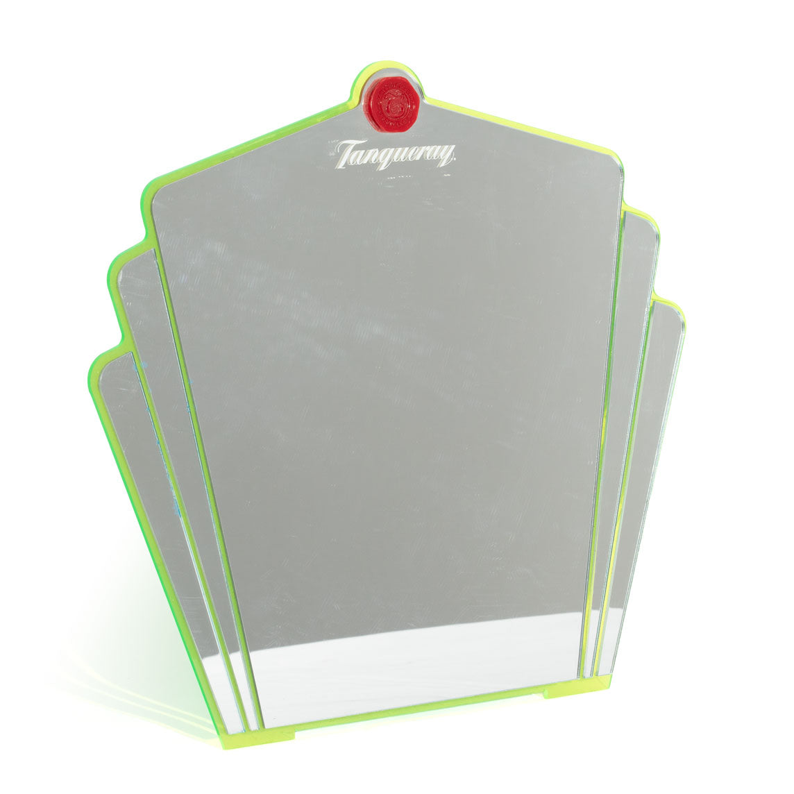 Tanqueray Gin Specchio Specchio pubblicitario Specchio da bar Utensili da bar 35x33 cm bordo verde