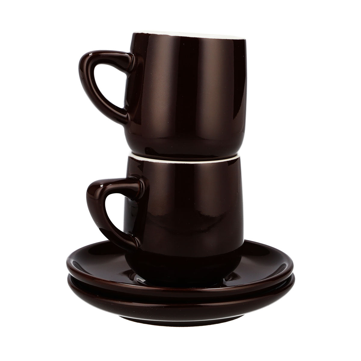 Tchibo Caffè - Set da 2 tazze da espresso in vetro e ceramica con piattini, colore marrone – Vista 4