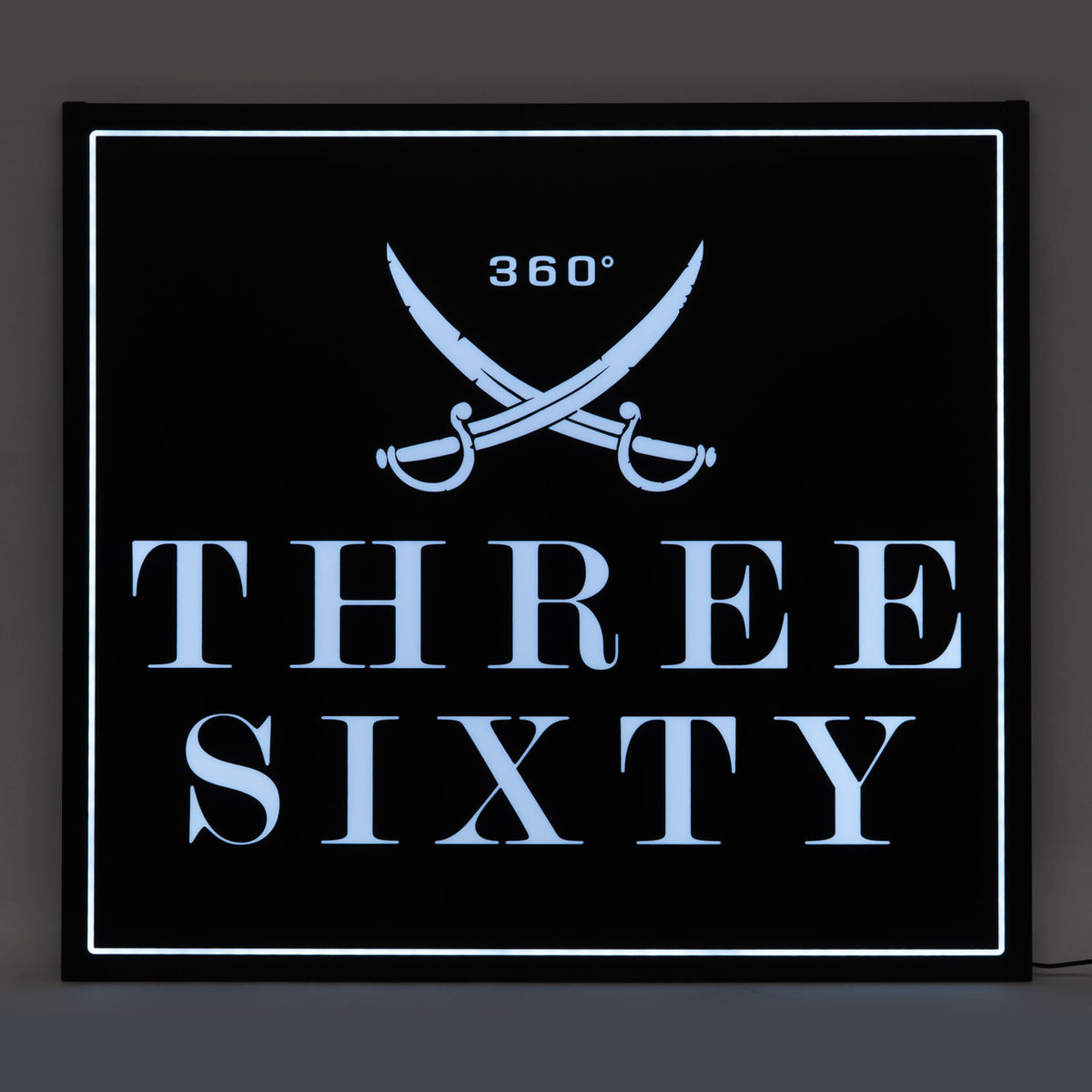 Three Sixty Insegna luminosa Luminated LED Wall Sign Square Logo Acrylic Deko – Vista 5