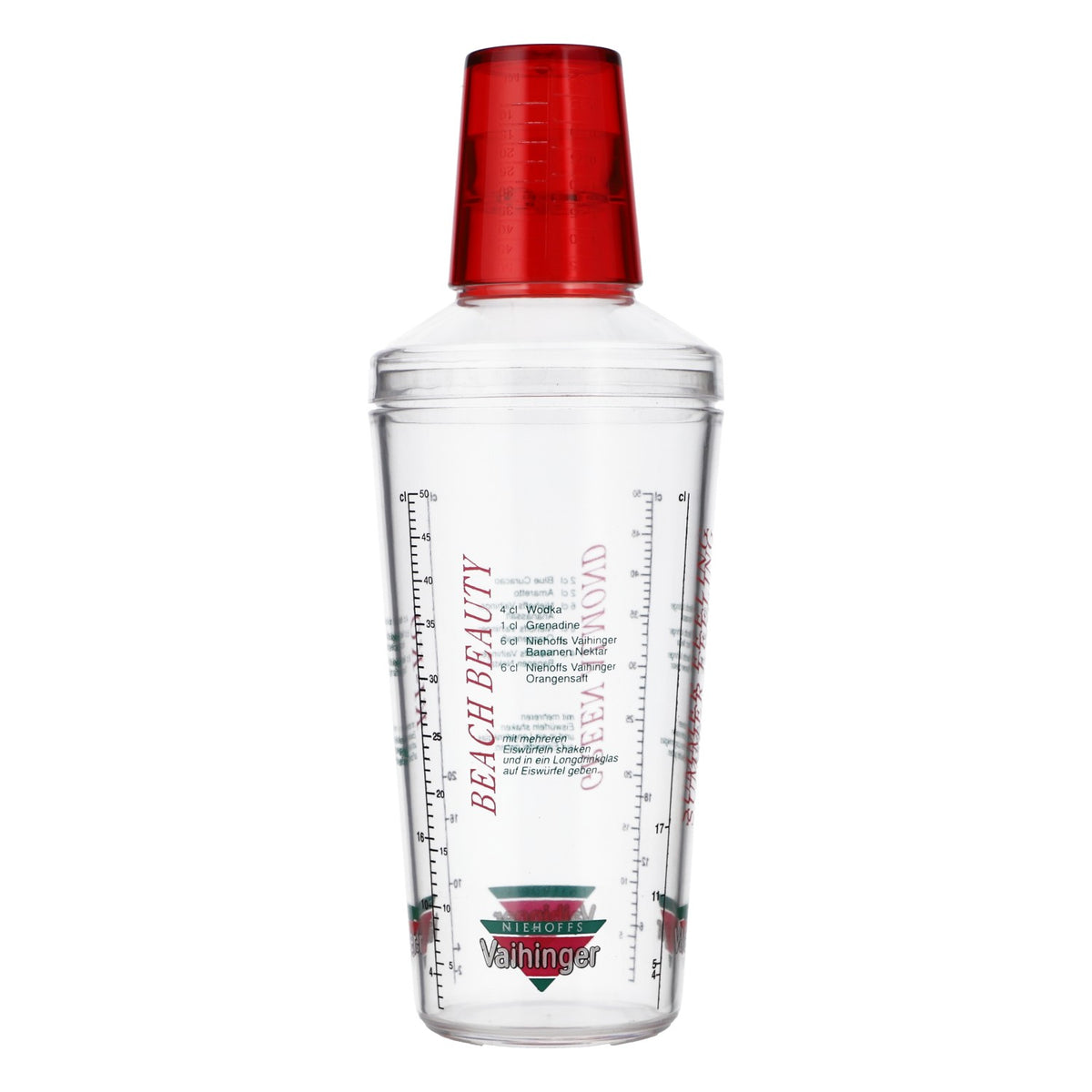 Vaihinger Shaker per succhi Shaker da bar Accessori da bar Misurino Coperchio rosso