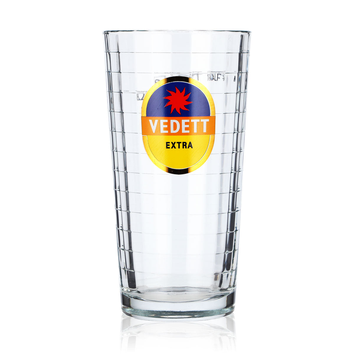 Bicchiere da birra Vedett da 0,33 l, blu/giallo, modello "Extra"