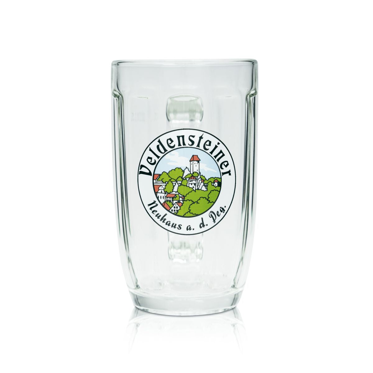 Boccale da birra Veldensteiner in vetro da 0,5 l, forma a calice, birrificio Helles