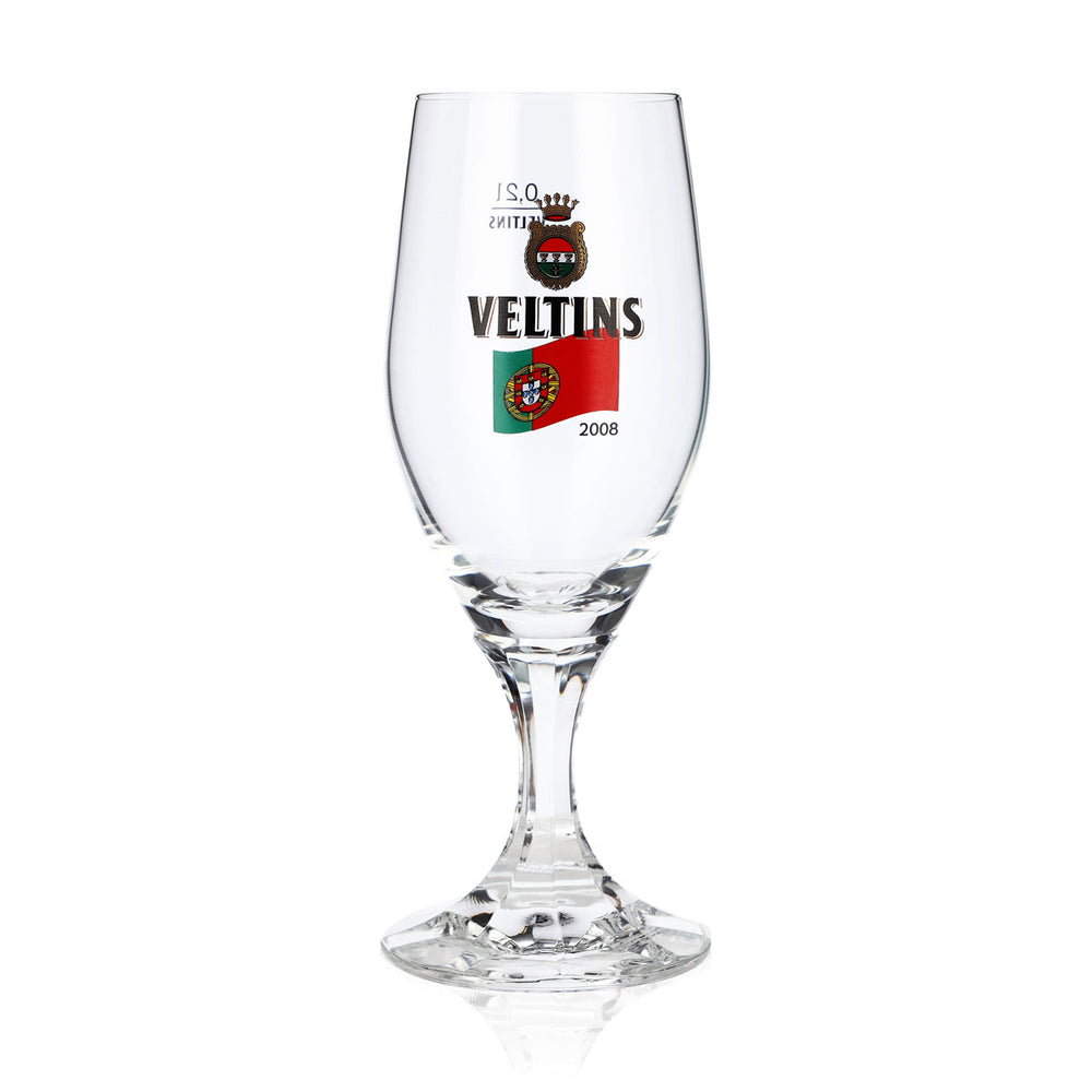 Bicchiere da birra Veltins da 0,2 l, bicchiere a coppa, edizione speciale Euro 2008 Portogallo, bicchiere da birra da una pinta