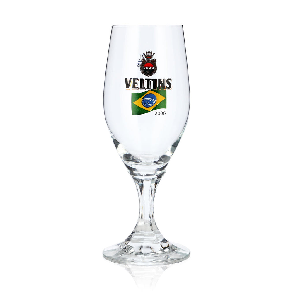 Bicchiere da birra Veltins da 0,2 l, bicchiere a coppa, edizione speciale Mondiali 2006 in Brasile, bicchiere da birra da una pinta