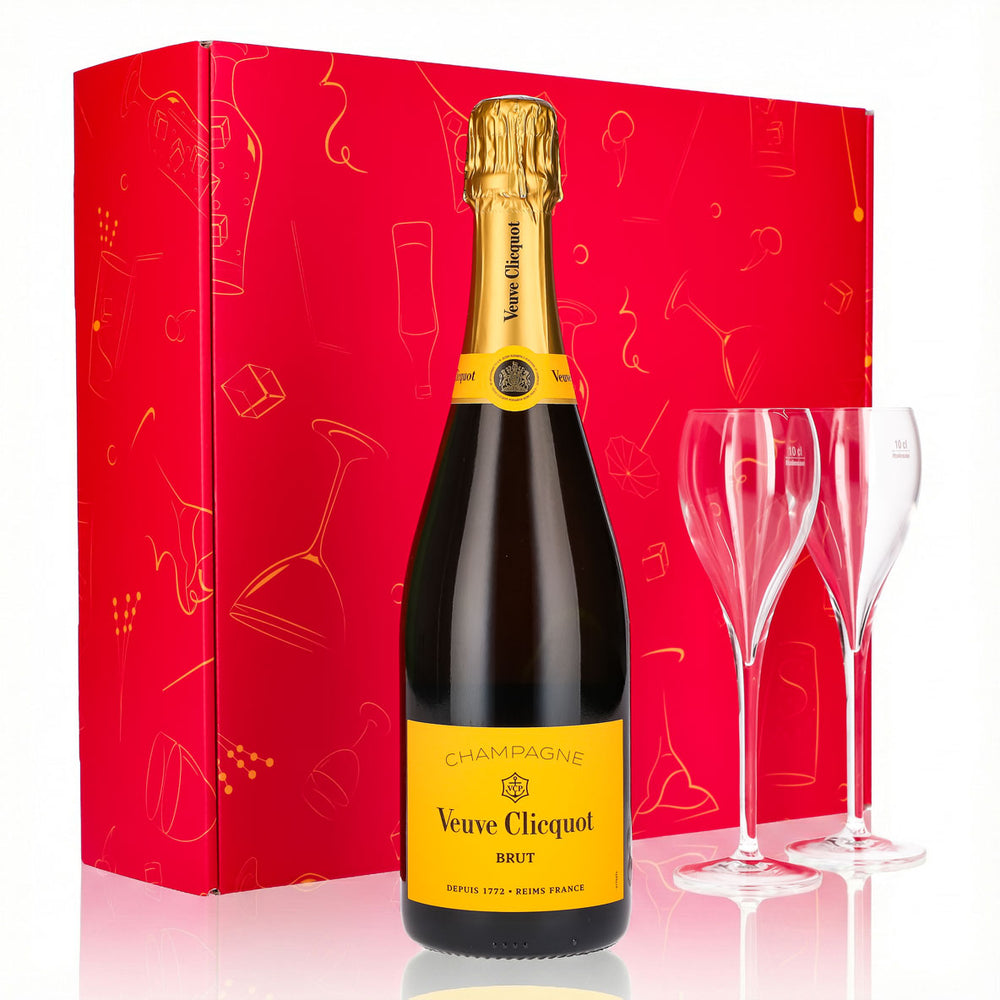 Set regalo champagne Veuve Clicquot 0,75 l 12,5% + flûte 0,1 l trasparente I rosa