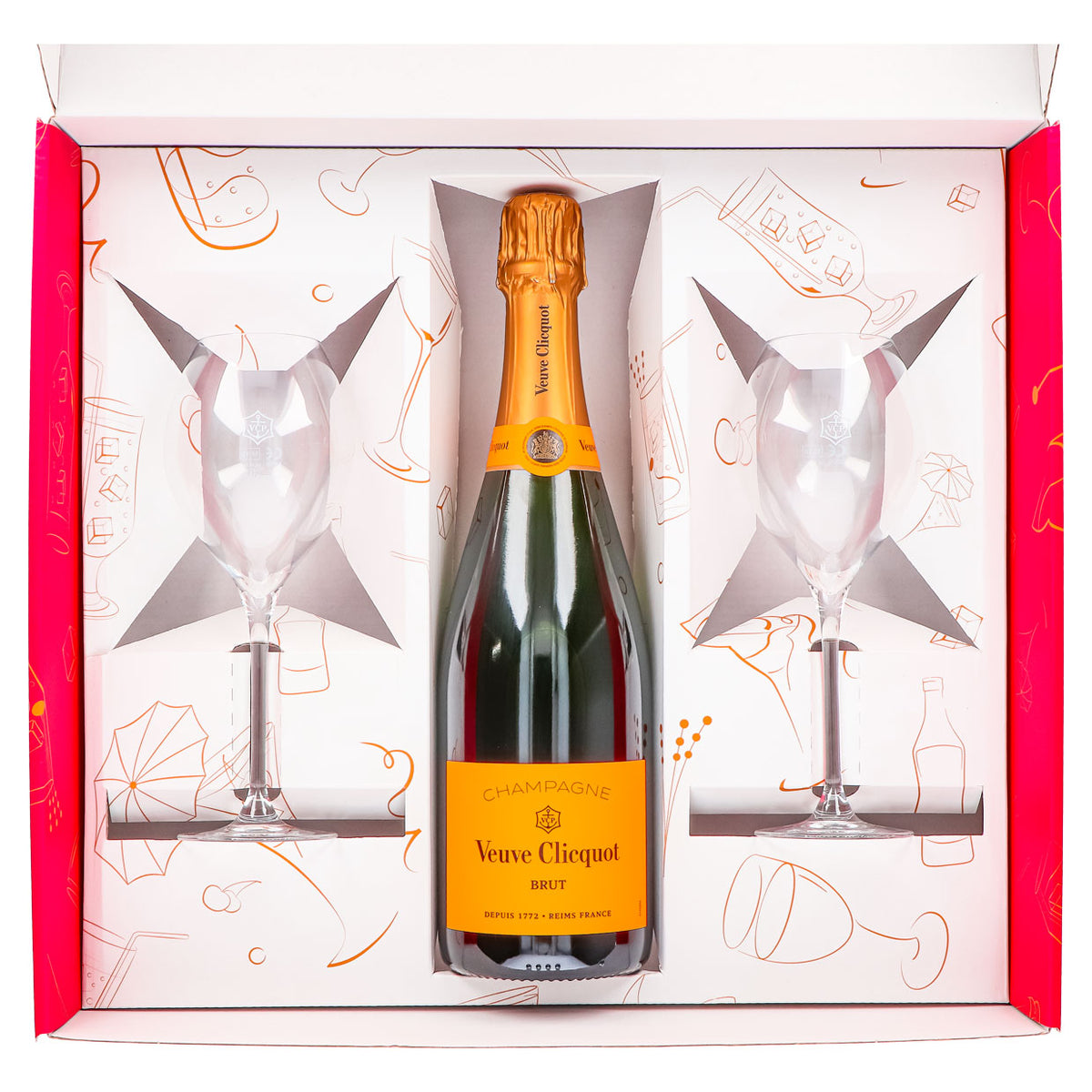 Set regalo champagne Veuve Clicquot 0,75 l 12,5% + flûte 0,1 l panciuta I Rosa – Vista 4
