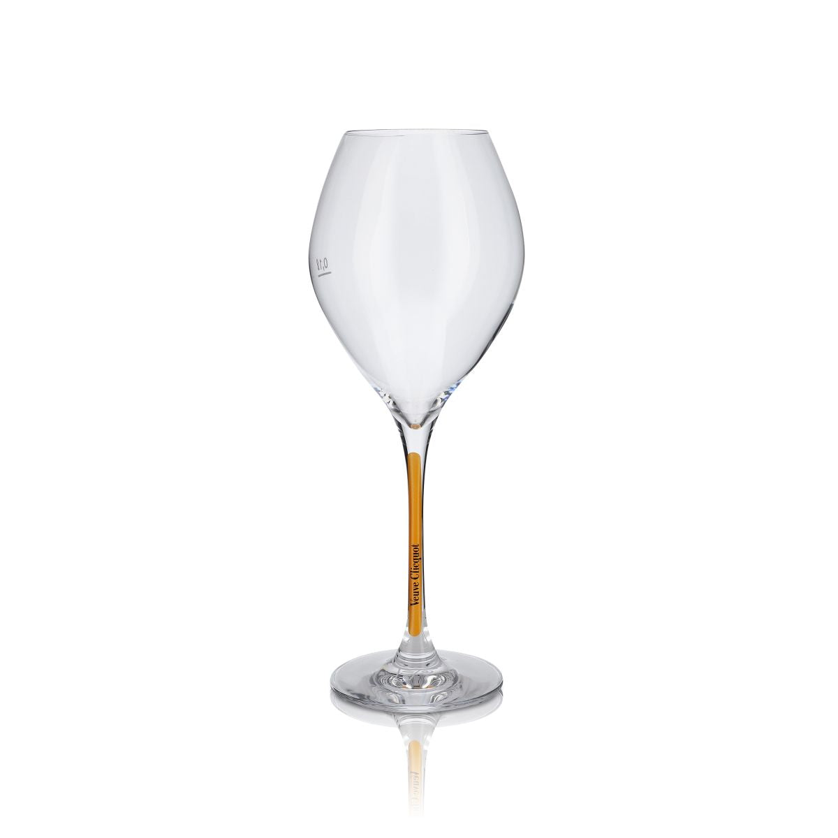 Bicchiere da champagne Veuve Clicquot Trendy Prestige Yellow 280 ml Flûte con stelo arancione