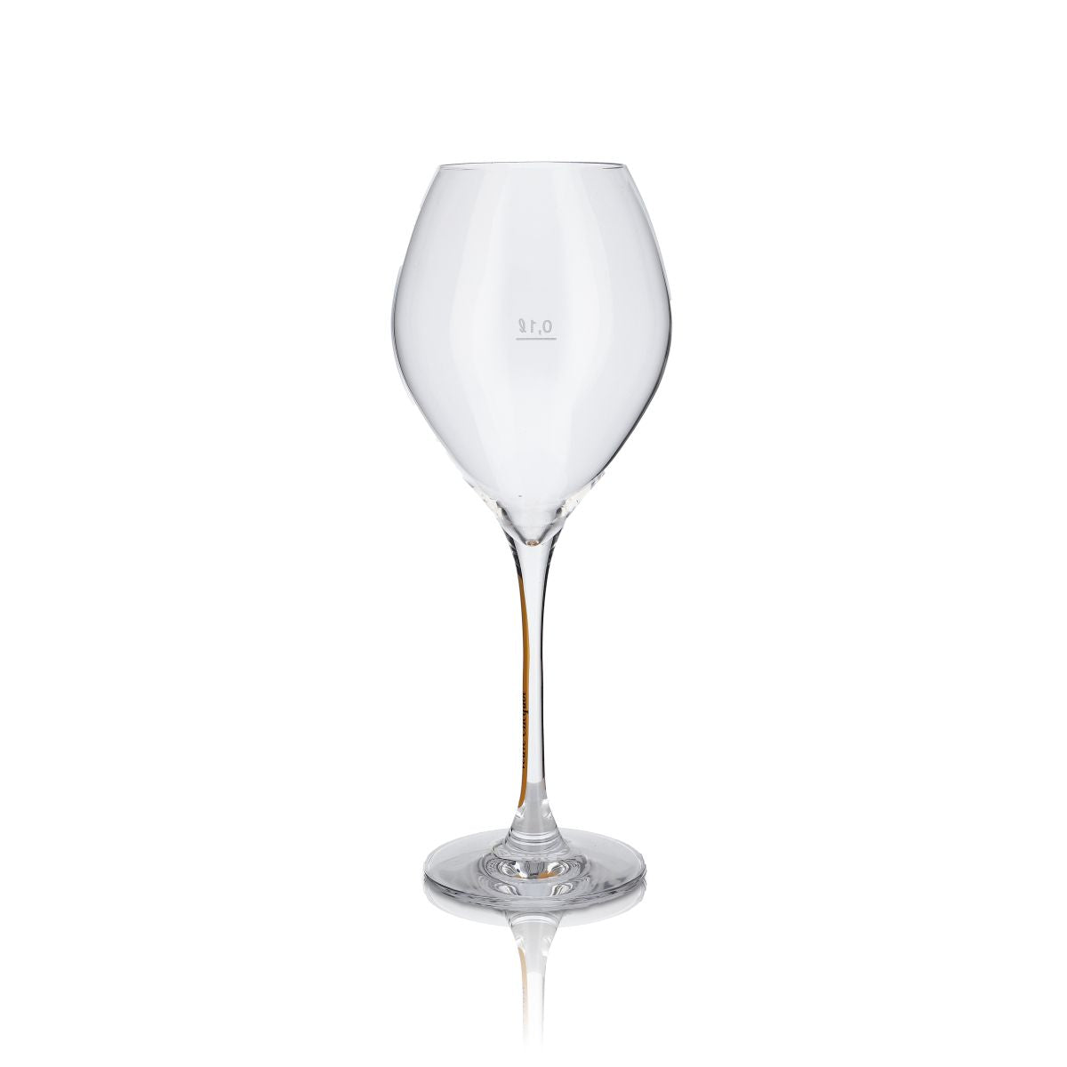 Bicchiere da champagne Veuve Clicquot Trendy Prestige Yellow 280 ml Flûte con stelo arancione – Vista 3