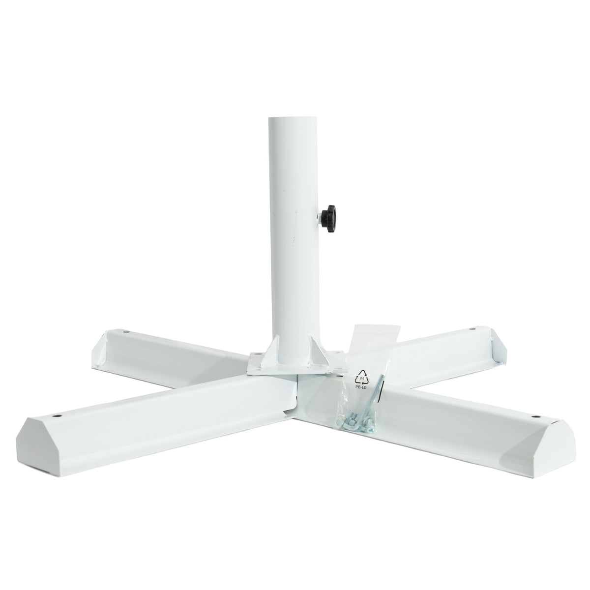 VIS Supporto per tavolino Ombrellone Supporto per ombrellone Bianco "Parasol Metal Cross Base White" – Vista 2