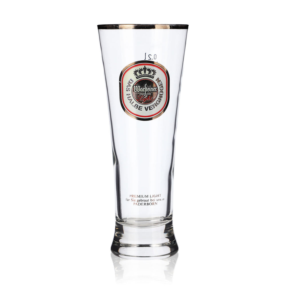 Bicchiere da birra Warsteiner da 0,2 l, modello "Das wahre Vergnügen" (Il vero piacere), bicchiere a tulipano