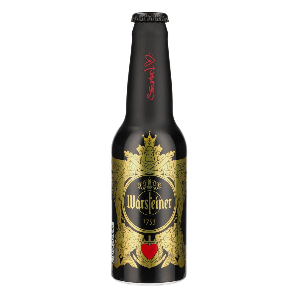 Bottiglia da esposizione Warsteiner da 0,33 l, edizione da collezione nero/oro
