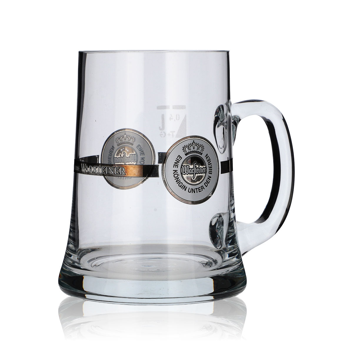 Bicchiere da birra Warsteiner Birra Brocca Seidel Bicchiere con manico 0,4 l Emblema bianco – Vista 2
