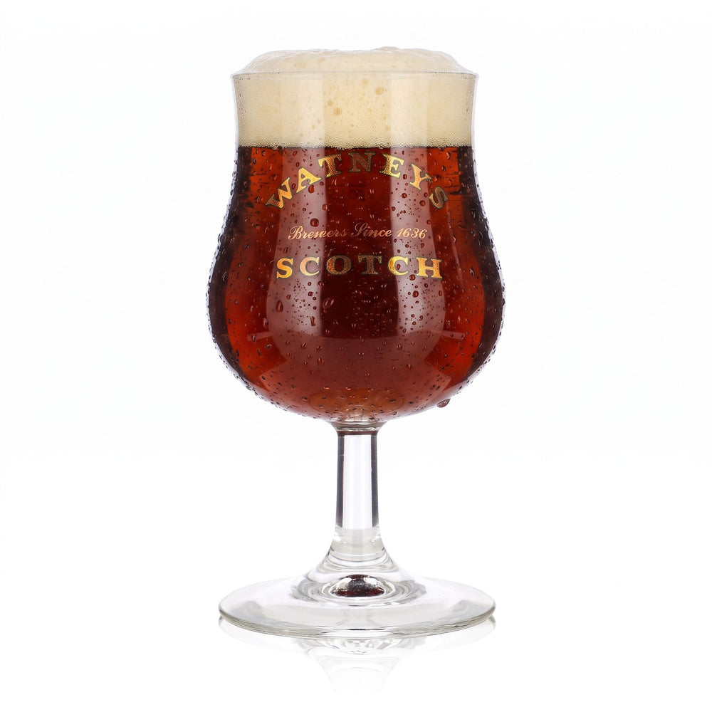 Bicchiere da birra Watney da 0,25 l, bicchieri a coppa, bicchieri con stelo, Brewers Since 1636 SCOTCH