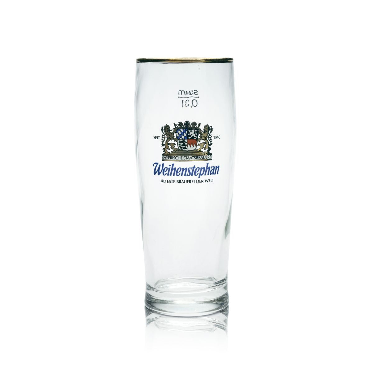 Bicchiere da birra Weihenstephan Bicchiere da birra 0,3 l Willi Becher Bicchieri Bordo dorato Birrificio