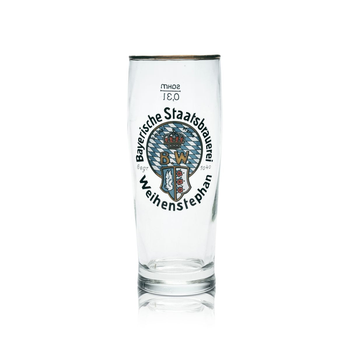 Bicchiere da birra Weihenstephan Bicchiere da collezione 0,3 l Willi Becher Bicchieri con bordo dorato Birrificio