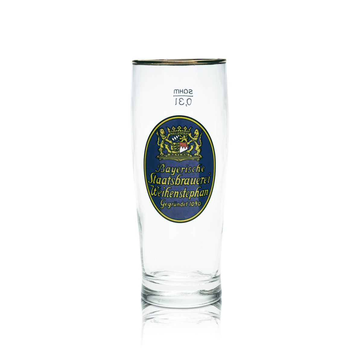 Bicchiere da birra Weihenstephan Bicchiere da collezione 0,3 l Willi Becher Bicchieri con bordo dorato Per gli amanti dei bicchieri