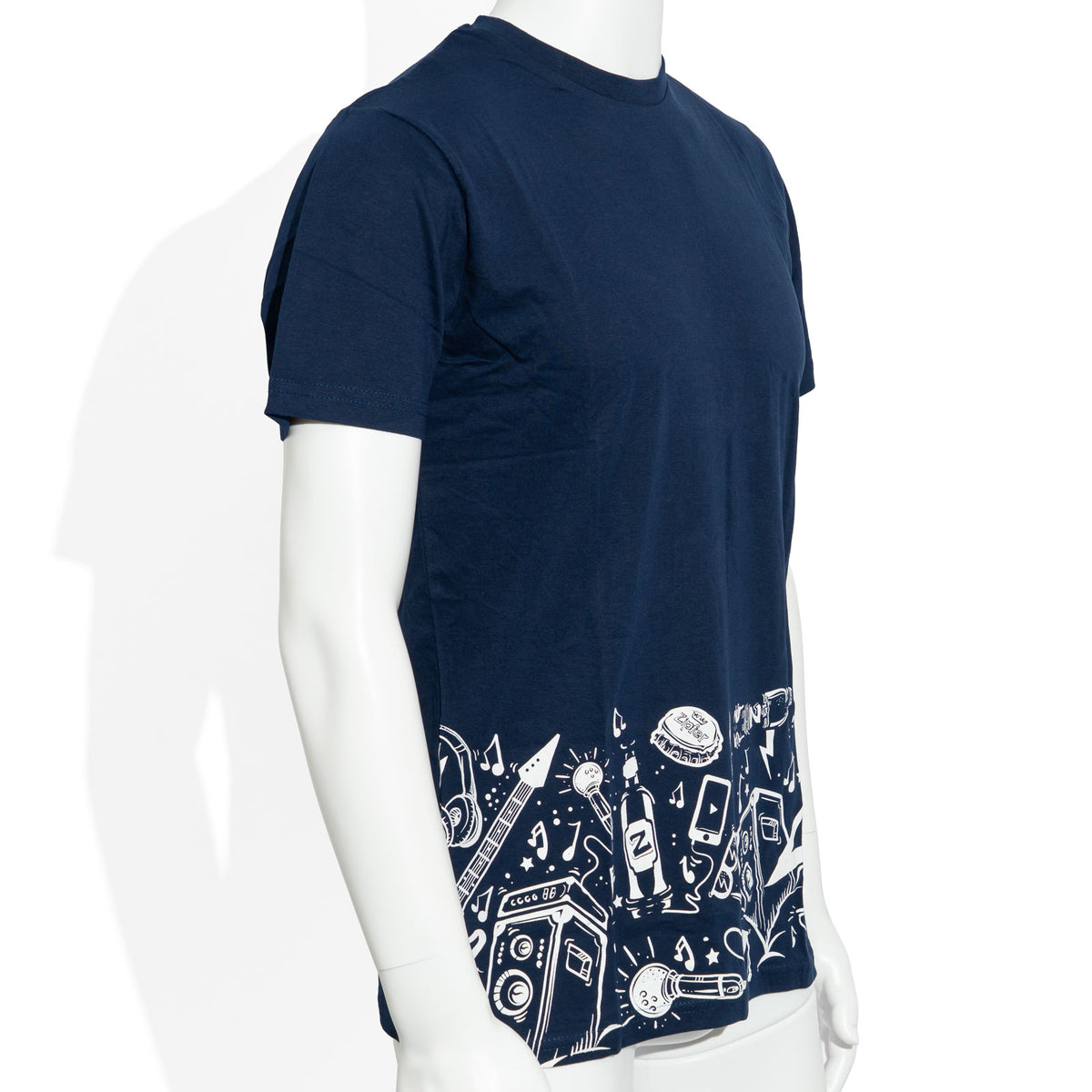 Bicchiere da birra Zipfer, taglia M; maglietta da uomo in cotone blu, taglia M – Vista 2