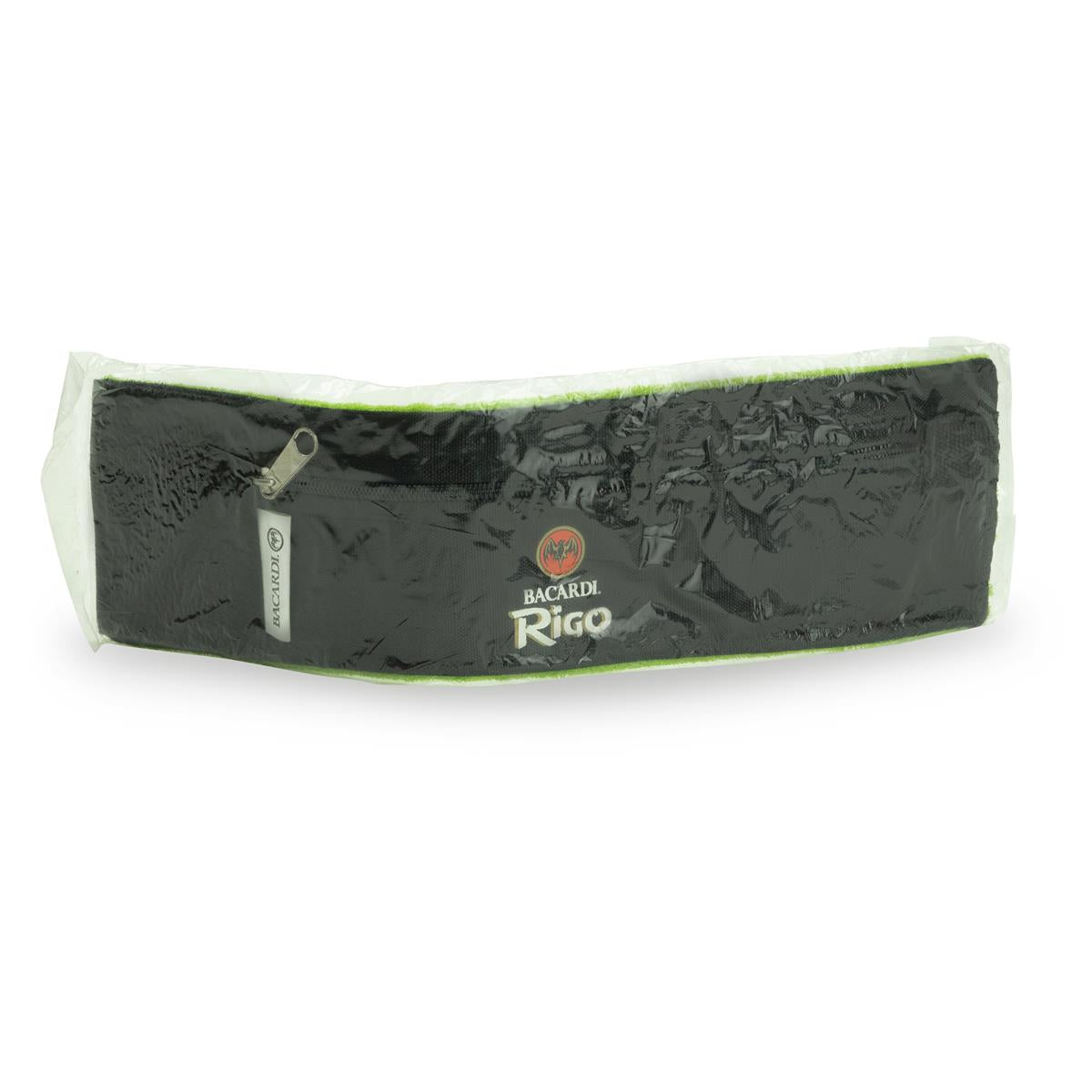1 marsupio da polso Bacardi Rum con chiusura a zip "Rigo" nero/verde nuovo
