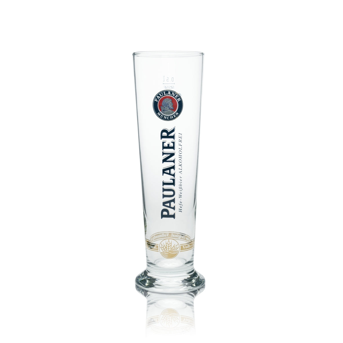1 Bicchiere Paulaner Birra 0,5l Bicchiere da Weizen Logo Verticale "Alkoholfrei" Rastal Nuovo