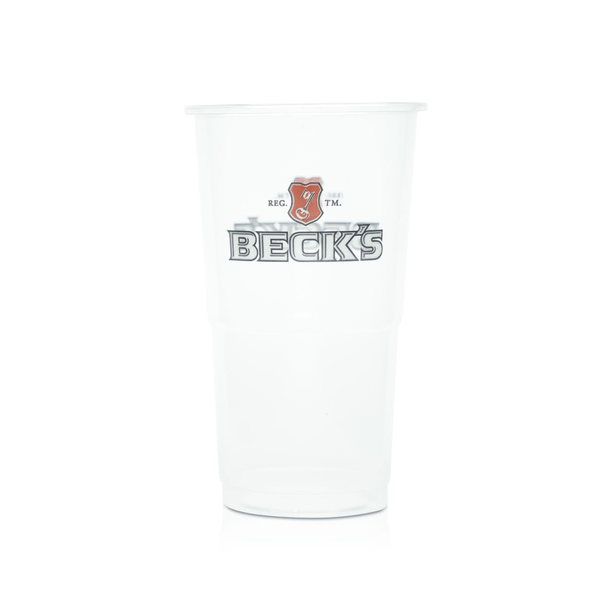 100 bicchieri monouso Becks in vetro da 0,3 l, bicchieri di plastica, bicchieri da birra, per feste e festival, da bar – Vista 2