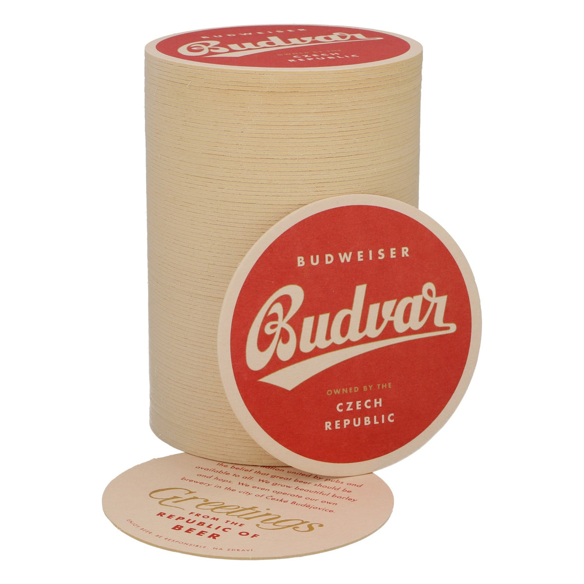 100 sottobicchieri Budweiser Sottobicchieri Sottobicchieri in vetro Accessori da bar "Budvar" Bordo rosso e bianco