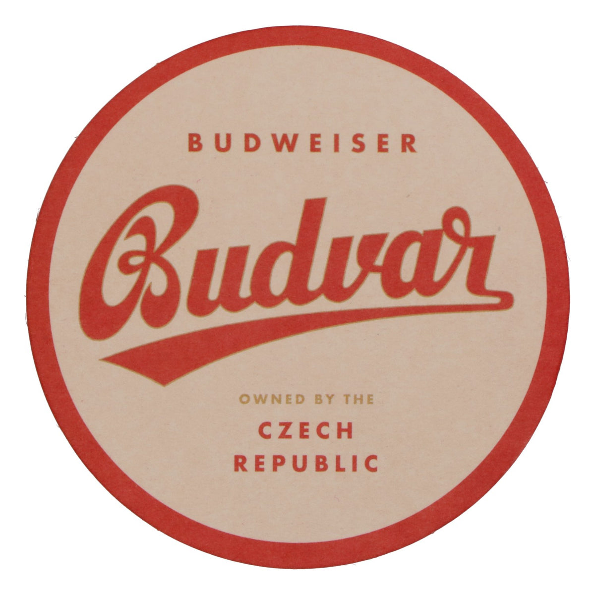 100 sottobicchieri Budweiser Sottobicchieri Sottobicchieri in vetro Accessori da bar "Budvar" Bianco con bordo rosso – Vista 3
