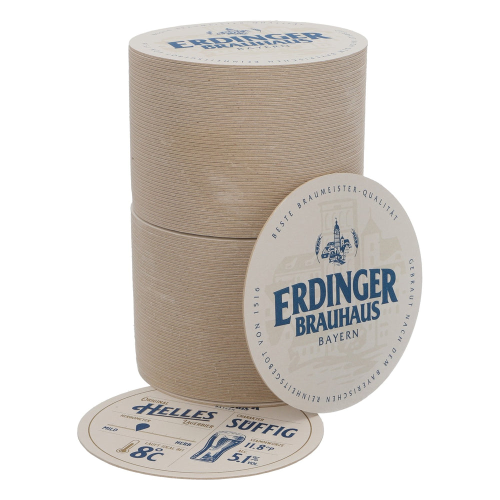 100 sottobicchieri Erdinger Weissbräu Birra bianca Sottobicchieri rotondi 10,5 cm di diametro bianchi "Helles"
