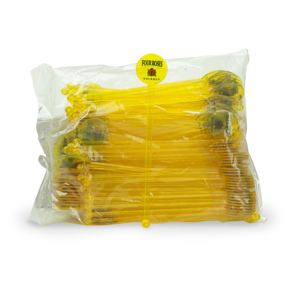 100x Four Roses Whiskey Stirrer giallo plastica