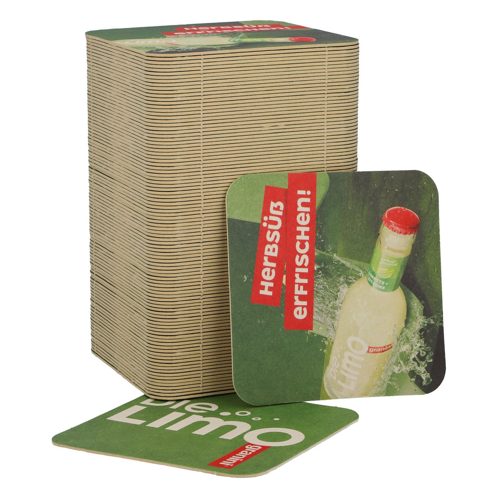 100x Granini Softdrink Sottobicchieri Sottobicchieri in vetro Accessori da bar "Die Limo" Verde