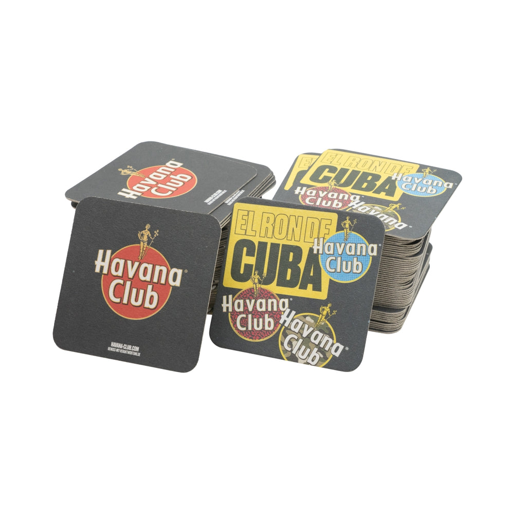 100 sottobicchieri Havana Club Rum nero 9x9 cm "Tiger"