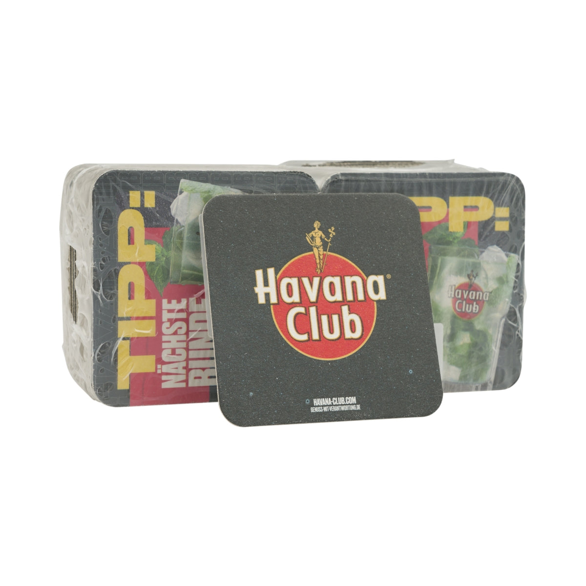 100 sottobicchieri Havana Club Rum nero 9x9 cm Mojito sottobicchiere in feltro per bicchieri di birra