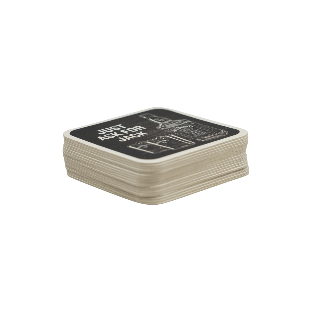 100 sottobicchieri Jack Daniels Whiskey Just Ask For Jack in feltro – Vista 2