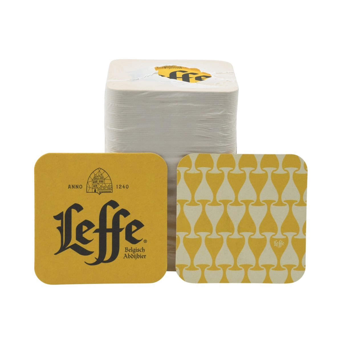 100 sottobicchieri Leffe 9x9 cm Coaster Beer Mat con protezione antigoccia Gastro Bar