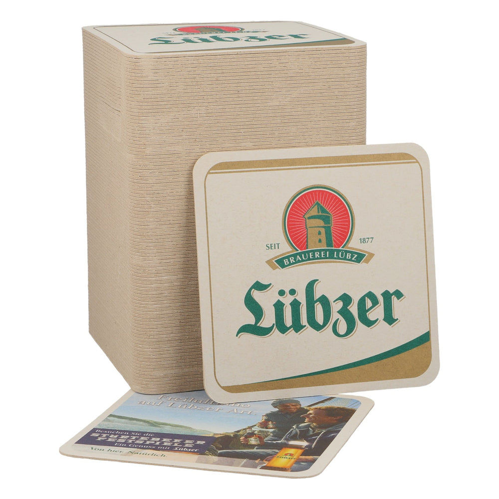 100 sottobicchieri da birra "Lübzer Bier" con motivo "Cinema all'aperto in stile Lübze" - nuova edizione "Bar"