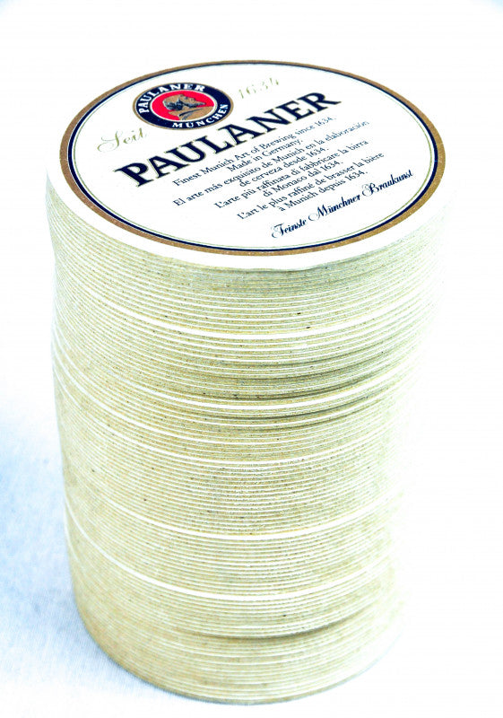 100 sottobicchieri Paulaner Standard, rotondi da 11 cm, nuovi, sottobicchieri originali da bar – Vista 2
