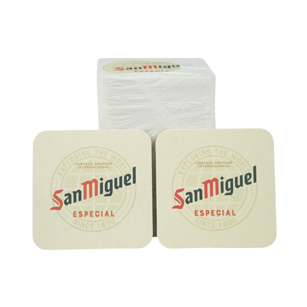 100 sottobicchieri San Miguel 9x9 cm con protezione antigoccia