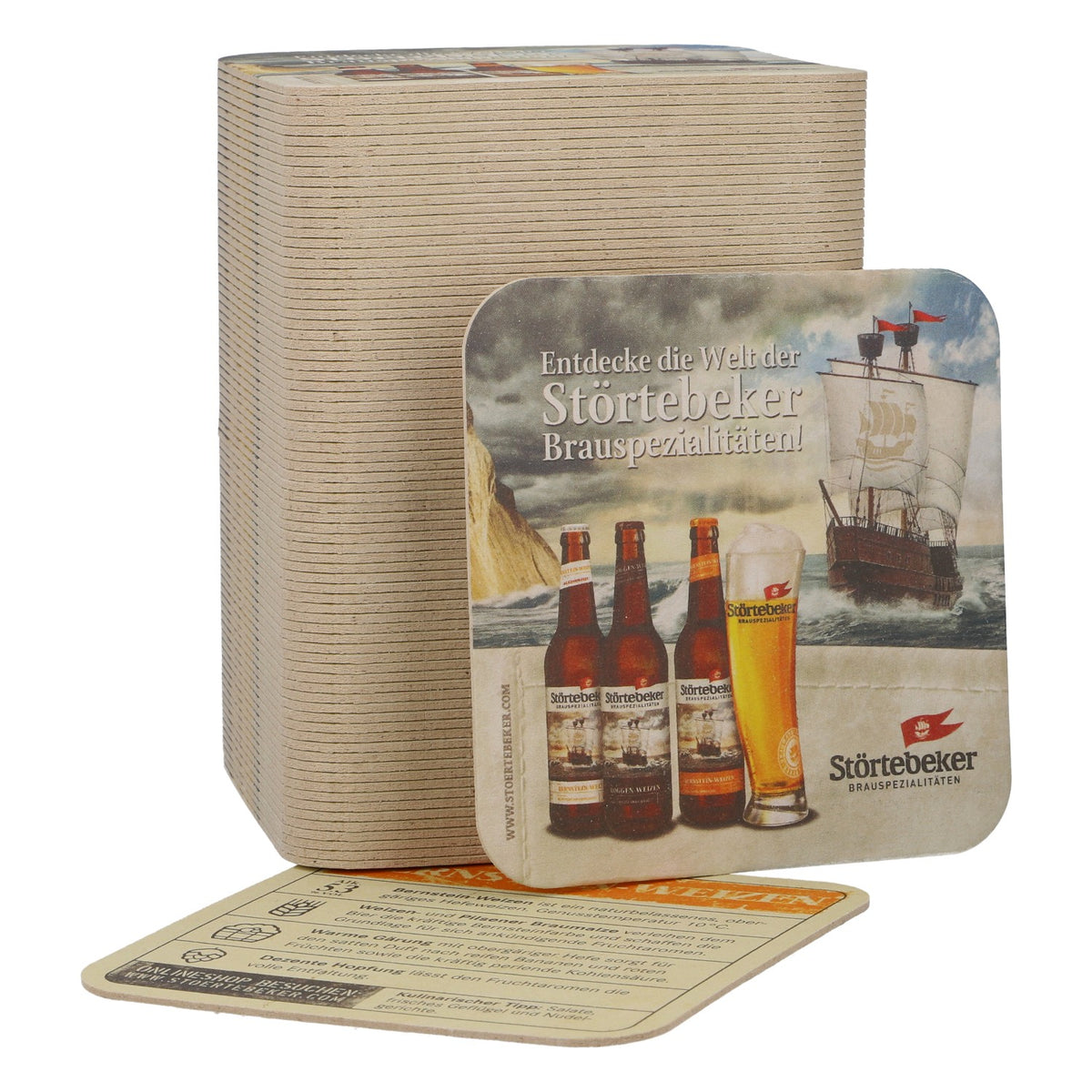 100 sottobicchieri Störtebeker "Bernstein-Weizen" per feste con birra