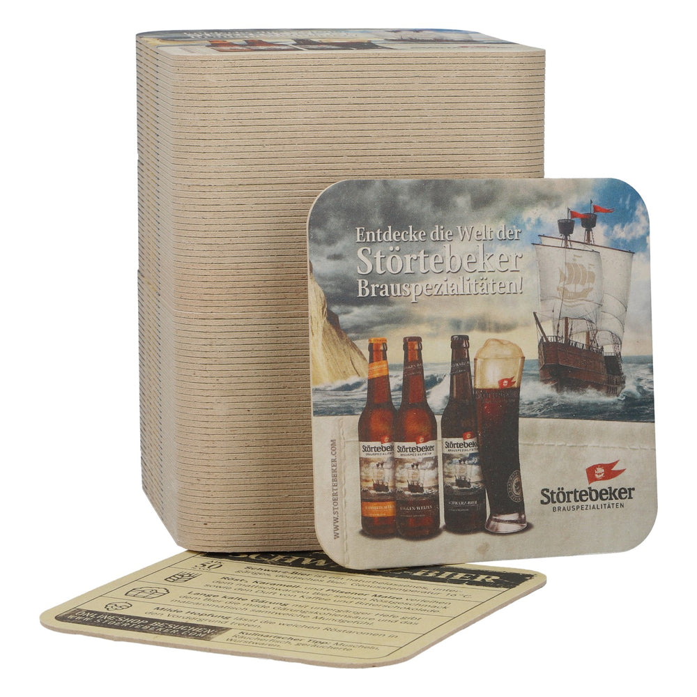 100 sottobicchieri Störtebeker, nero - Sottobicchieri da birra, accessori da bar, nuovi
