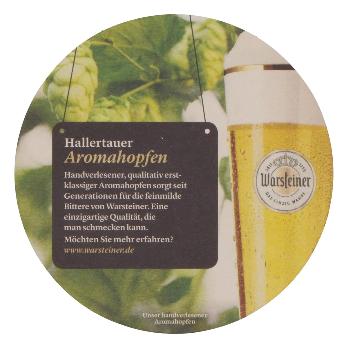 100 sottobicchieri Warsteiner Sottobicchieri Sottobicchieri in vetro "Hallertauer Aromatropfen" – Vista 4