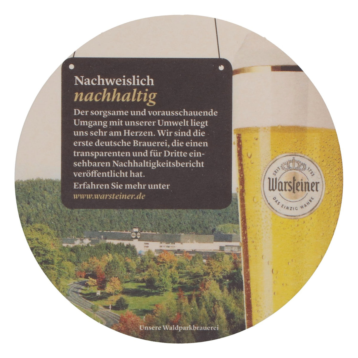 100 sottobicchieri Warsteiner Sottobicchieri Sottobicchieri in vetro "Comprovatamente sostenibili" – Vista 4