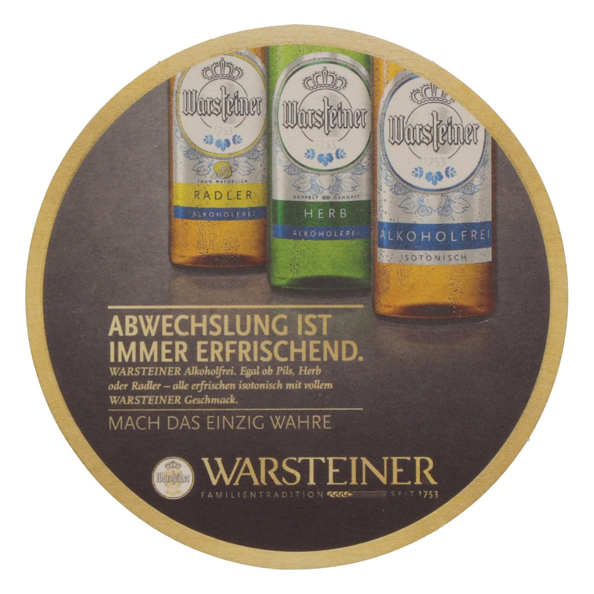100 sottobicchieri Warsteiner, Ø 10,5 cm, con la scritta “Il cambiamento è sempre rinfrescante” – Vista 4
