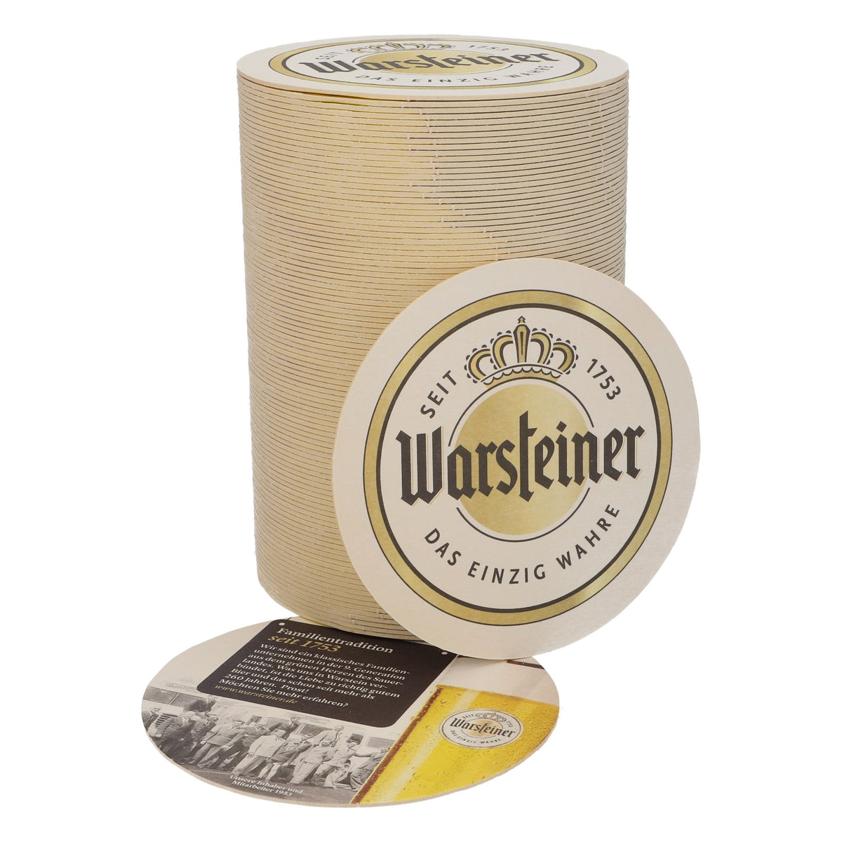 100 sottobicchieri Warsteiner, Ø 10,5 cm, "Tradizione di famiglia dal 1753"