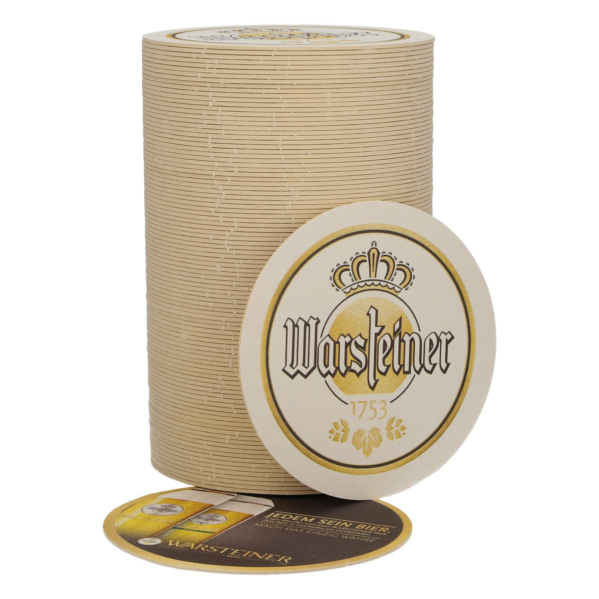 100 sottobicchieri Warsteiner, Ø 10,5 cm, con la scritta "A ciascuno la sua birra"