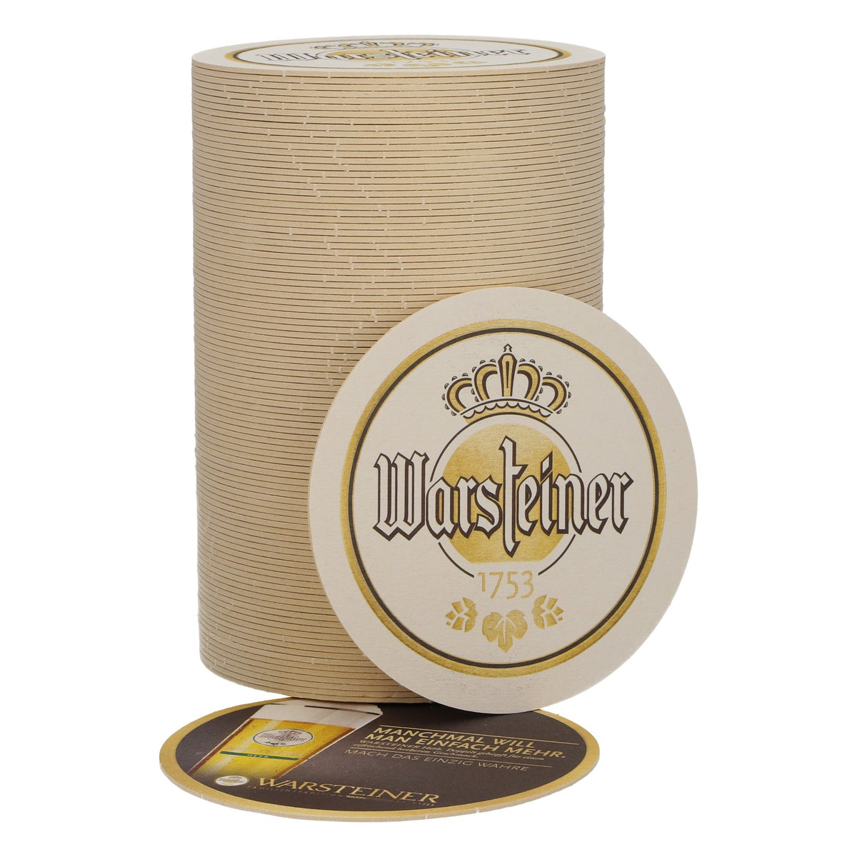 100 sottobicchieri Warsteiner, Ø 10,5 cm, con la scritta "A volte si vuole semplicemente di più"