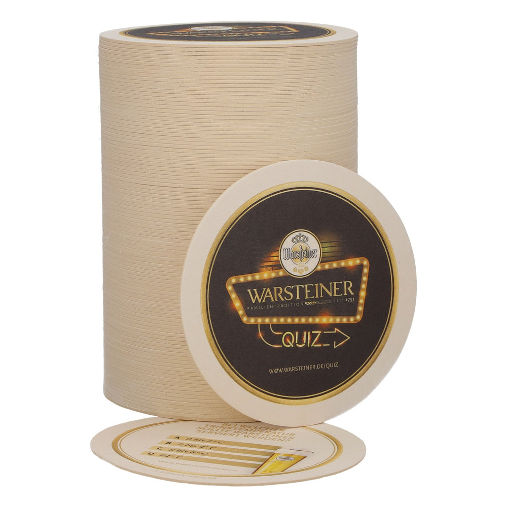100 sottobicchieri Warsteiner Ø 10,5 cm "Quiz"