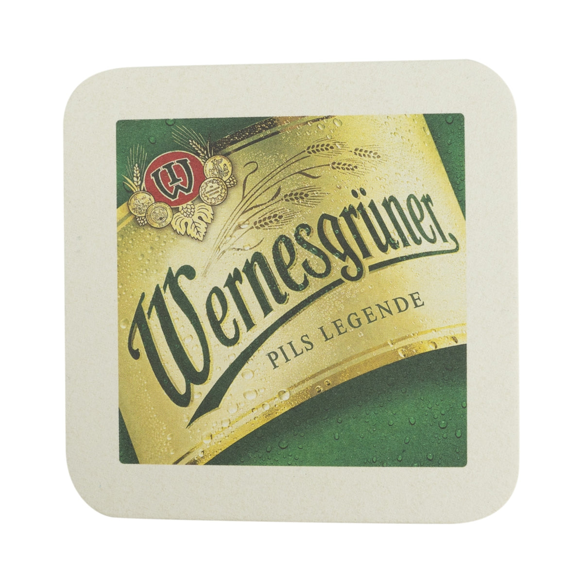 100x sottobicchieri in feltro per birra con logo Wernesgrüner e leggenda della birra Pils
