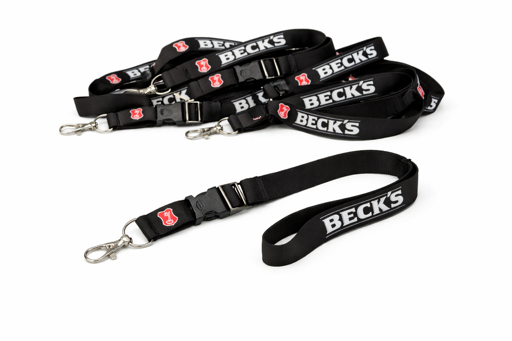 10x Becks Portachiavi Cordino Collana Accessorio Moschettone Ciondolo