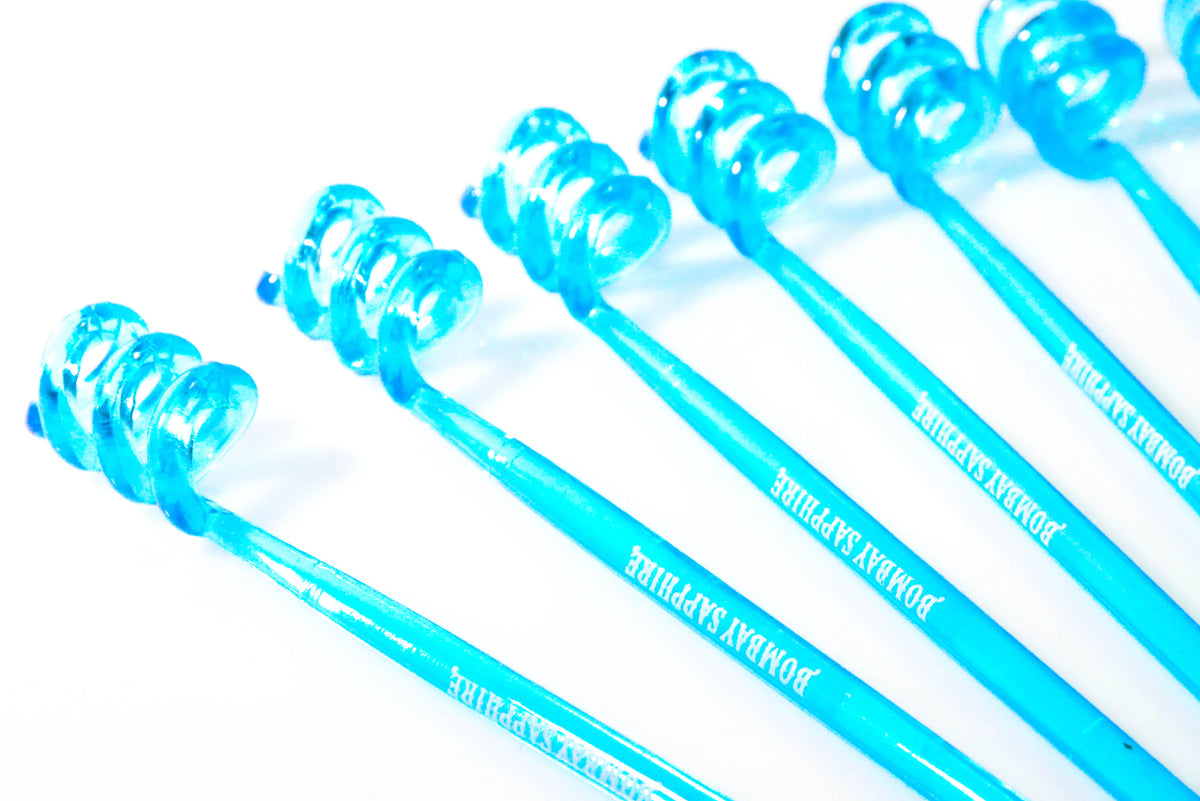 10x Bombay Sapphire Gin Stirrer Mescolatore Accessori da bar Punta ricurva